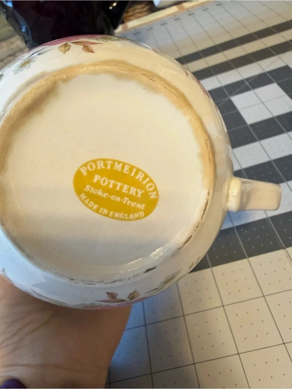 Portmeirion vintage-style ceramic mugs. Set of 2